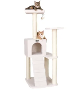 Armarkat Fleece Covered 53 inch High Cat tree, Real Wood